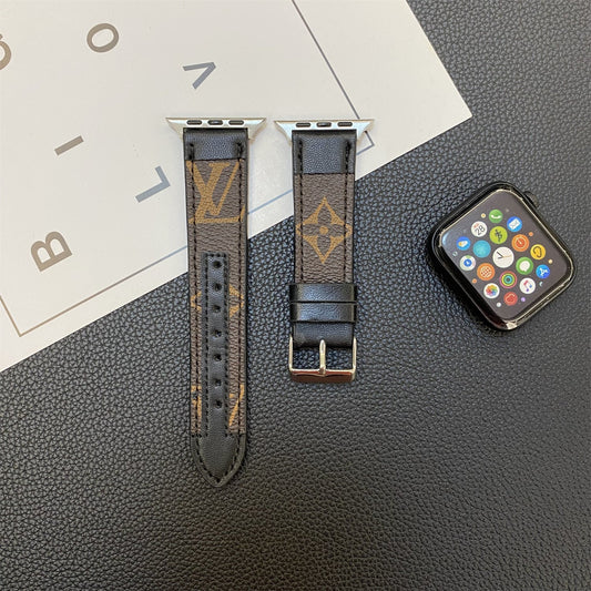Apple Watch 錶帶 縫線字母組合皮革