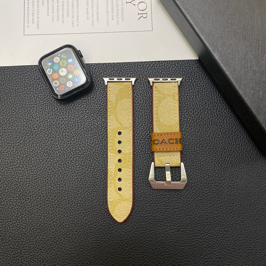 Кожаный ремешок для часов Apple Watch Coach Coffee-YHK244221710