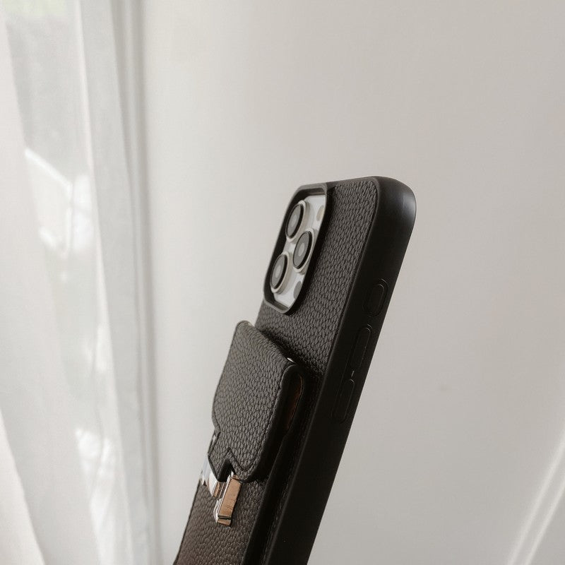 H Card Bag Leather Crossbody iPhone Case