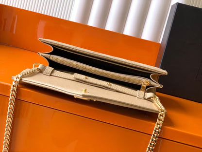 YL- محفظة على شكل سلسلة على شكل ظرف من جلد الحمل