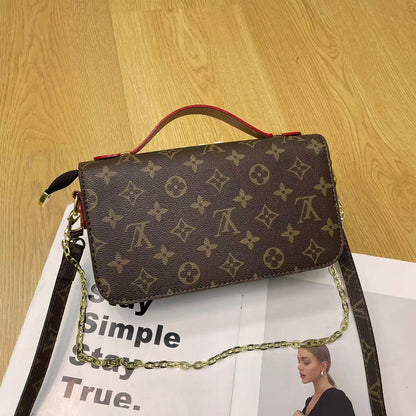 Vintage Lock Chain Skuldertaske – Klassisk Monogram Design