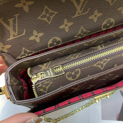 Vintage Lock Chain Skuldertaske – Klassisk Monogram Design