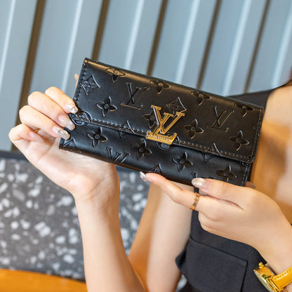 Klassinen kohokuvioitu naisten ylellinen käsilaukku