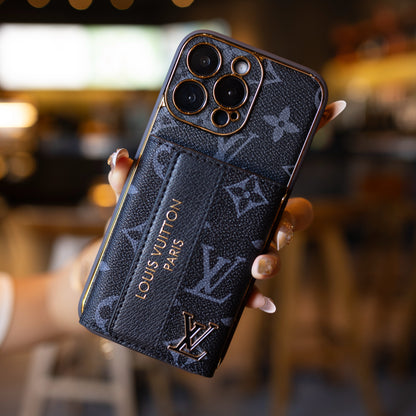 Lyxigt och snyggt iPhone-skal med korthållare & Rem