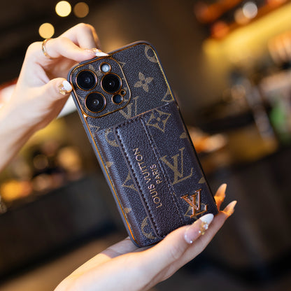 Lyxigt och snyggt iPhone-skal med korthållare & Rem