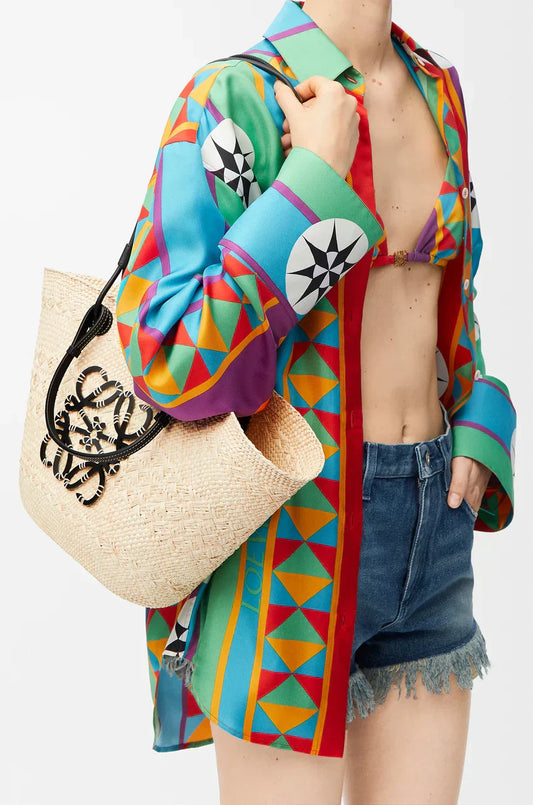 Luksuriøs palmeblad og naturlig solbrun LYW kurv