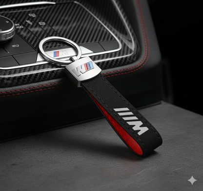 Nøkkelring med lær og legering