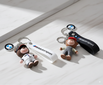 Aranyos Cartoon Bear szilikon kulcstartó készlet