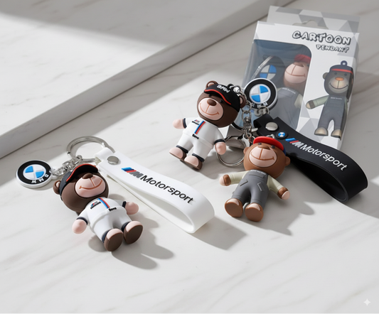 مجموعة سلسلة المفاتيح السيليكون لطيف الكرتون الدب