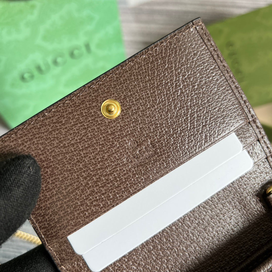 Ophidia GG-Kartenetui-Geldbörse Supreme Canvas Beige für Damen‎ 4,3 Zoll/11 cm 523155 96IWG 8745