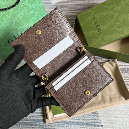 Ophidia GG-Kartenetui-Geldbörse Supreme Canvas Beige für Damen‎ 4,3 Zoll/11 cm 523155 96IWG 8745