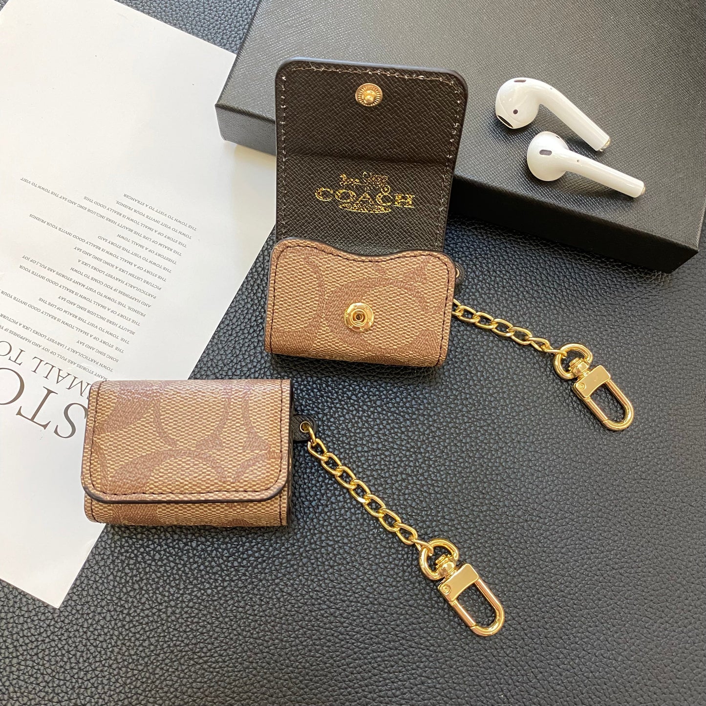 Luxury Coach AirPods Pro -kotelot Vaaleanruskeat-YH240425
