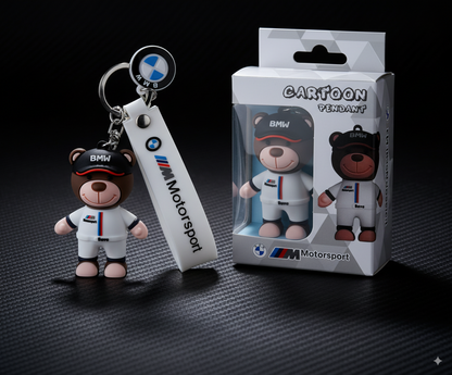 Aranyos Cartoon Bear szilikon kulcstartó készlet