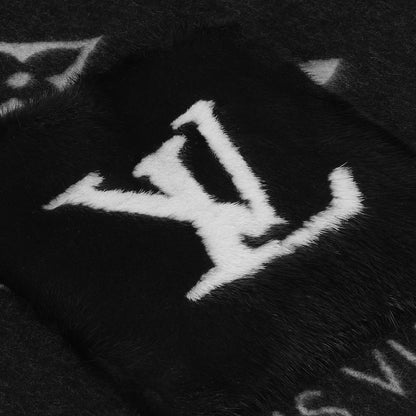 Bufanda de punto con monograma reversible de lujo