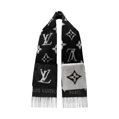 Bufanda de punto con monograma reversible de lujo