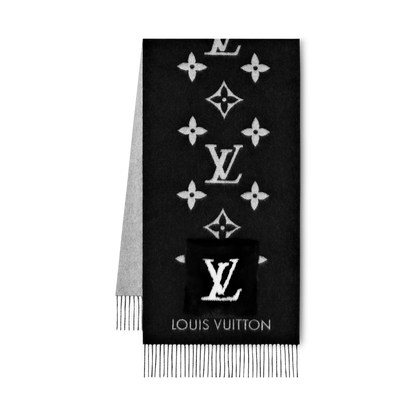 Bufanda de punto con monograma reversible de lujo