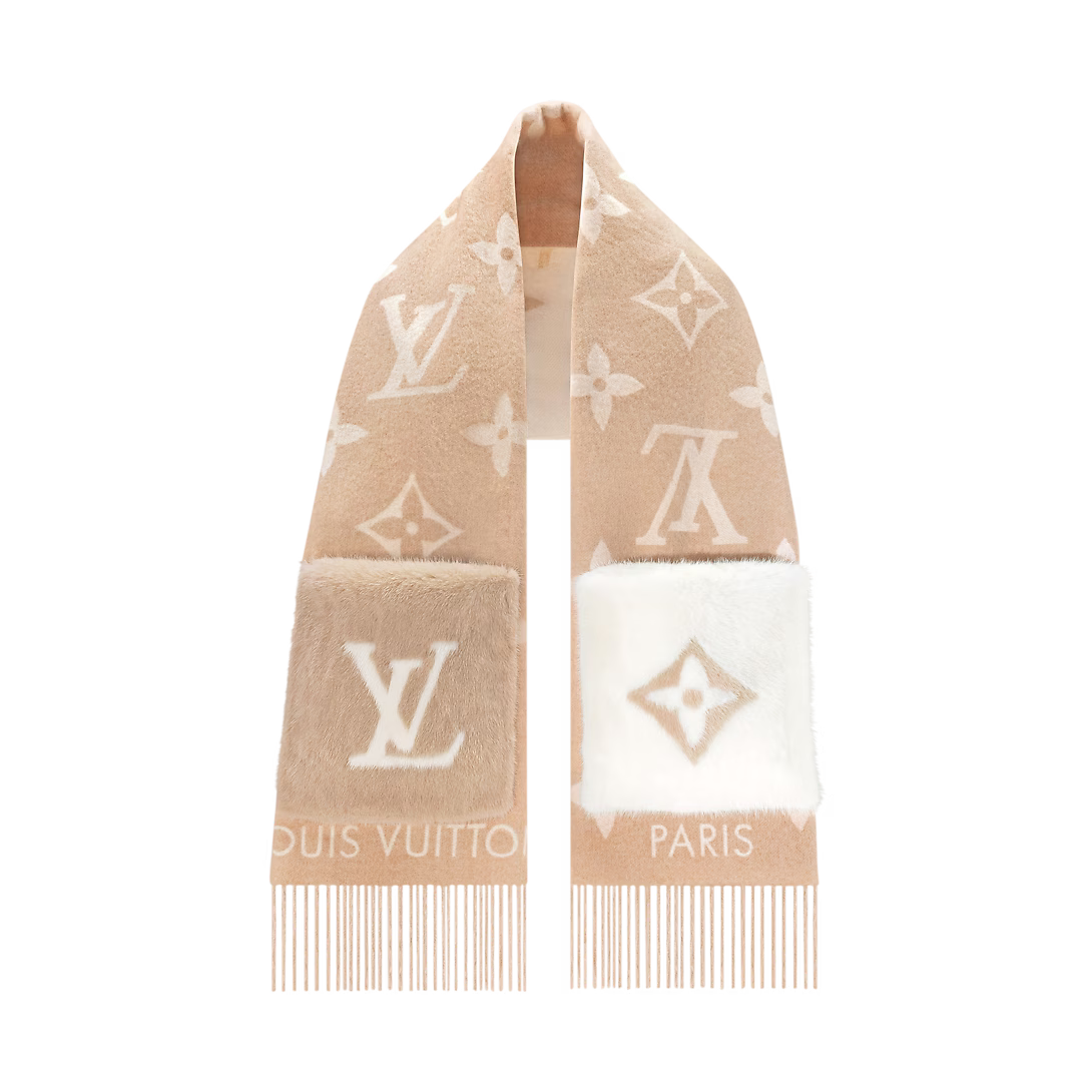 Bufanda de punto con monograma reversible de lujo