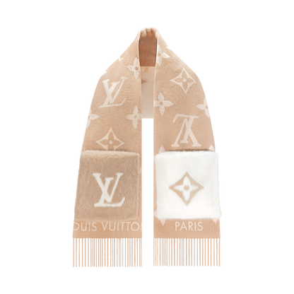 Bufanda de punto con monograma reversible de lujo