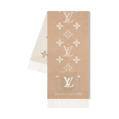 Bufanda de punto con monograma reversible de lujo