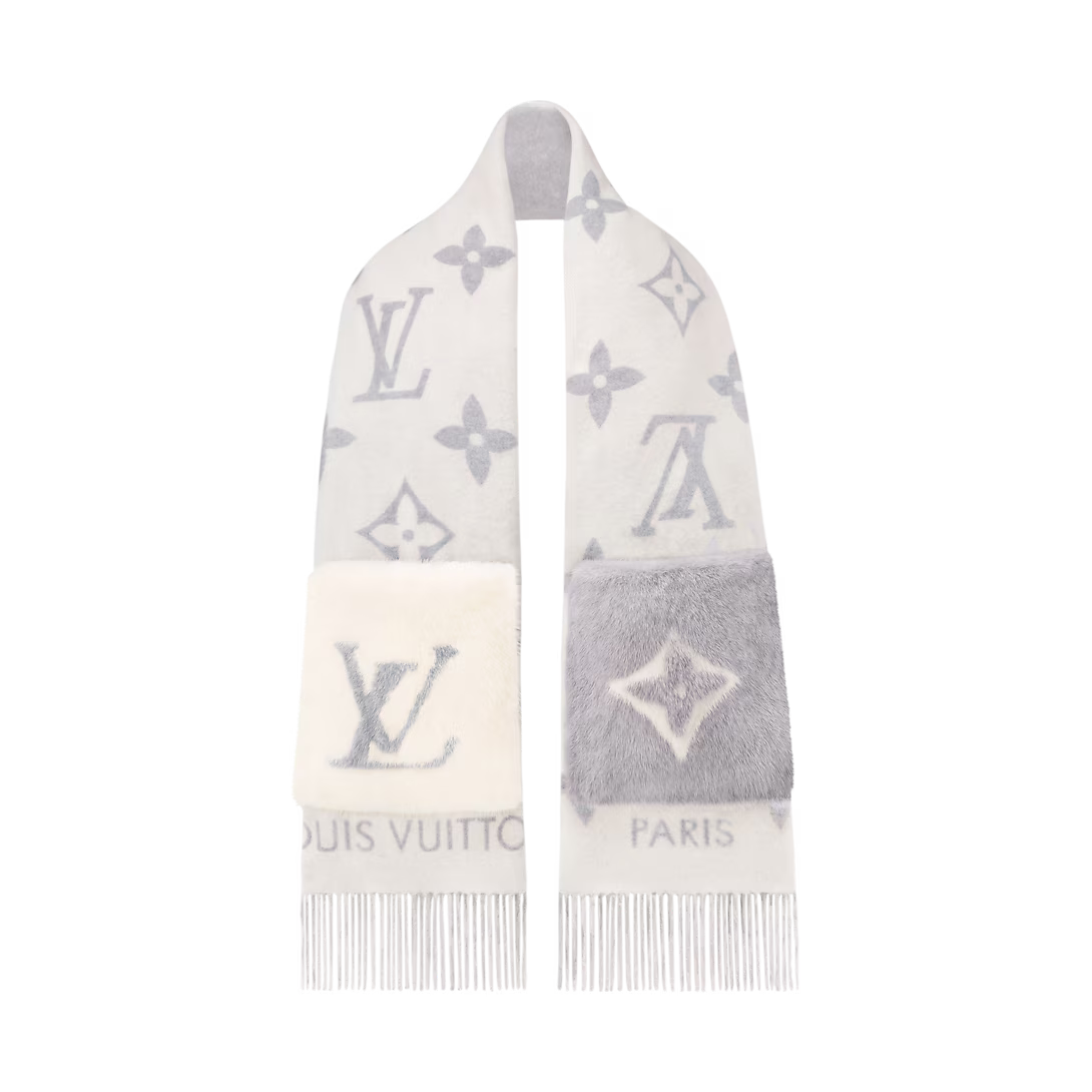 Bufanda de punto con monograma reversible de lujo
