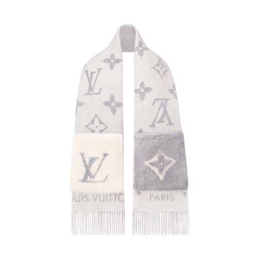 Luxury Cold Reykjavik Scarf  Reversible Monogram Knit Scarf