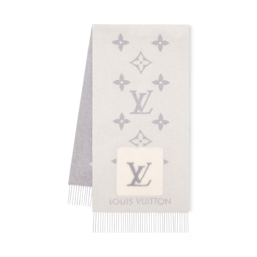 Bufanda de punto con monograma reversible de lujo