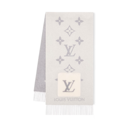 Bufanda de punto con monograma reversible de lujo